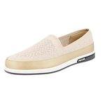 Prada Men's Beige Knit St. Tropez Pique Loafer Slip-on Sneaker 4D3396