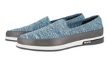 Prada Men's Turquoise Knit St. Tropez Pique Loafer Slip-on Sneaker 4D3396
