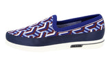 Prada Men's Blue Knit St.tropez Jaquard Loafer Slip-on Sneaker 4D3398