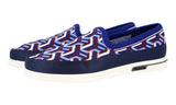 Prada Men's Blue Knit St.tropez Jaquard Loafer Slip-on Sneaker 4D3398