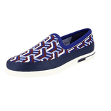 Prada Men's Blue Knit St.tropez Jaquard Loafer Slip-on Sneaker 4D3398