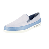 Prada Men's Blue Leather St. Tropez Slip-on Sneaker 4D3434