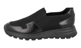 Prada Men's Black Brushed Spazzolato Leather Nylon Prax01 Slip-on Sneaker 4D3480