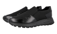 Prada Men's Black Brushed Spazzolato Leather Slip-on Sneaker 4D3480