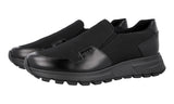 Prada Men's Black Brushed Spazzolato Leather Nylon Prax01 Slip-on Sneaker 4D3480
