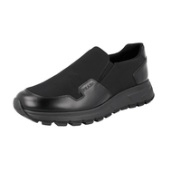 Prada Men's Black Brushed Spazzolato Leather Prax01 Slip-on Sneaker 4D3480