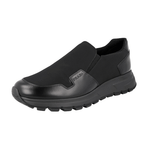 Prada Men's Black Brushed Spazzolato Leather Prax01 Slip-on Sneaker 4D3480