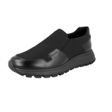 Prada Men's Black Brushed Spazzolato Leather Slip-on Sneaker 4D3480