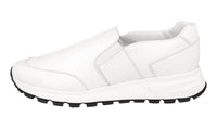 Prada Men's White Brushed Spazzolato Leather Slip-on Prax Sneaker 4D3516