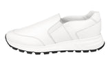 Prada Men's White Brushed Spazzolato Leather Slip-on Prax Sneaker 4D3516