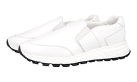 Prada Men's White Brushed Spazzolato Leather Slip-on Prax Sneaker 4D3516