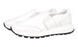Prada Men's White Brushed Spazzolato Leather Slip-on Prax Sneaker 4D3516