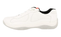 Prada Men's White Leather Americas Cup Sneaker 4E2043