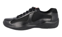 Prada Men's Black Leather Americas Cup Sneaker 4E2043