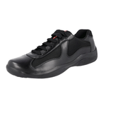 Prada Men's Black Leather Americas Cup Sneaker 4E2043