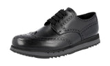 Prada Men's 4E2604 3ORE F0002 Full Brogue Leather Sneaker