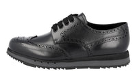 Prada Men's Black Full Brogue Leather Business Shoes 4E2604