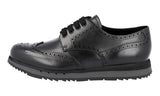 Prada Men's Black Full Brogue Leather Sneaker 4E2604
