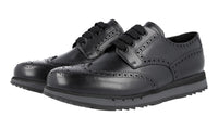 Prada Men's Black Full Brogue Leather Business Shoes 4E2604