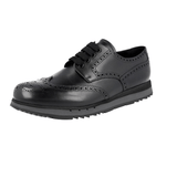 Prada Men's Black Full Brogue Leather Sneaker 4E2604