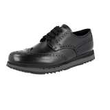 Prada Men's Black Full Brogue Leather Business Shoes 4E2604