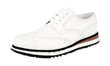 Prada Men's 4E2604 3ORE F0009 Full Brogue Leather Sneaker