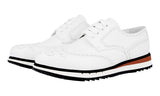 Prada Men's White Full Brogue Leather Sneaker 4E2604