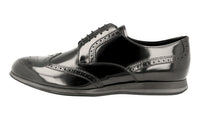 Prada Men's Black Full Brogue Leather Sneaker 4E2650