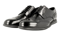 Prada Men's Black Full Brogue Leather Business Shoes 4E2650