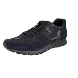 Prada Men's Blue Leather Nylon Prax Sneaker 4E2700