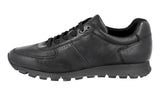 Prada Men's Black Leather Prax Antiqued Sneaker 4E2700