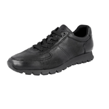 Prada Men's Black Leather Prax Antiqued Sneaker 4E2700