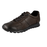 Prada Men's Brown Heavy-Duty Rubber Sole Leather Matchrace Sneaker 4E2700