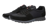 Prada Men's Black Heavy-Duty Rubber Sole Leather Matchrace Sneaker 4E2700