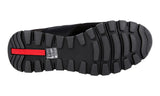Prada Men's Black Leather Prax Red Stripe Linea Rossa Sneaker 4E2700