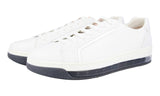 Prada Men's White Leather Air Sole Red Stripe Linea Rossa Sneaker 4E2701