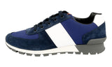 Prada Men's Blue Heavy-Duty Rubber Sole Leather Sneaker 4E2718