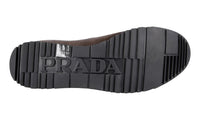Prada Men's Brown Heavy-Duty Rubber Sole Leather Sneaker 4E2719