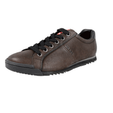 Prada Men's Brown Heavy-Duty Rubber Sole Leather Sneaker 4E2719