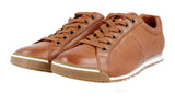 Prada Men's Brown Heavy-Duty Rubber Sole Leather Sneaker 4E2719