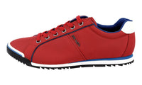 Prada Men's Red Heavy-Duty Rubber Sole Leather Sneaker 4E2719