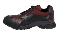 Prada Men's Red Heavy-Duty Rubber Sole Leather Polarius Sneaker 4E2748