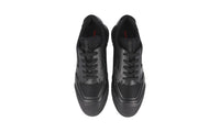 Prada Men's Black Heavy-Duty Rubber Sole Leather Polarius Sneaker 4E2748