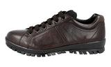 Prada Men's Brown Heavy-Duty Rubber Sole Leather Sneaker 4E2885