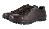 Prada Men's Brown Heavy-Duty Rubber Sole Leather Sneaker 4E2885