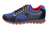 Prada Men's Blue Heavy-Duty Rubber Sole Leather Sneaker 4E2932
