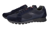 Prada Men's Blue Heavy-Duty Rubber Sole Leather Matchrace Sneaker 4E2932