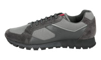 Prada Men's Grey Heavy-Duty Rubber Sole Leather Sneaker 4E2932