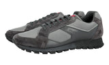 Prada Men's Grey Heavy-Duty Rubber Sole Leather Sneaker 4E2932