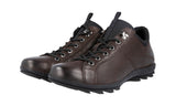 Prada Men's Brown Heavy-Duty Rubber Sole Leather Lace-up Shoes 4E2938